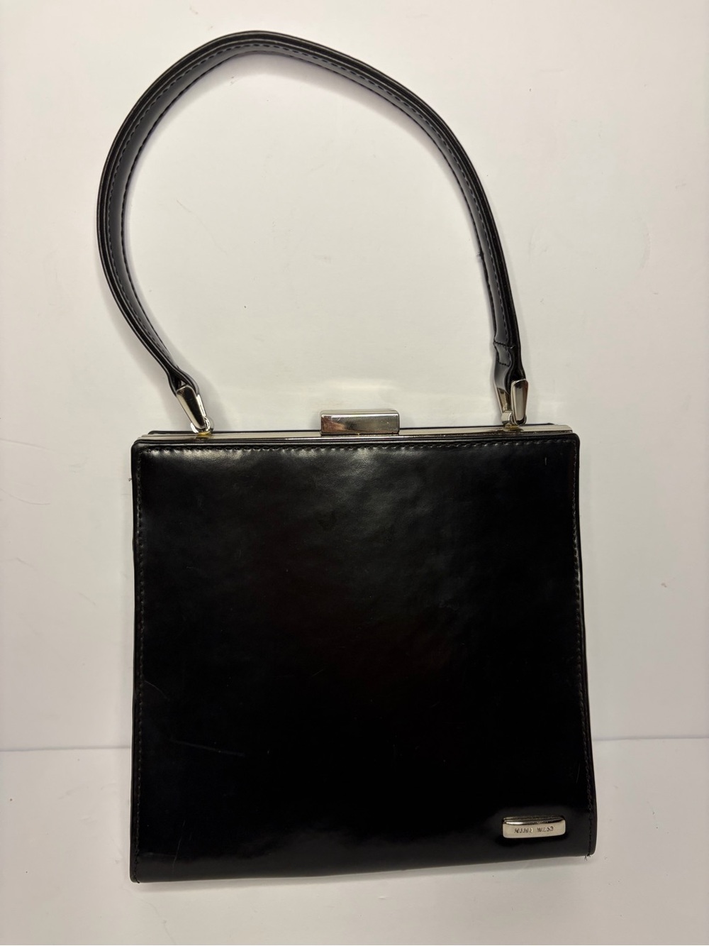 Nine West Classic Black Leather Top-Handle Women's Bag